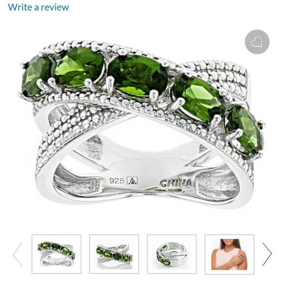 Green Chrome Diopside Sterling Silver Ring - Picture 3 of 3